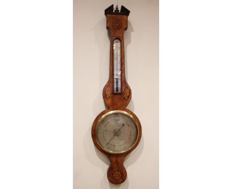 An early 19th century mahogany cased mercury wheel barometer by Cetti &amp; Co. 25 Red Lion St, Holburn, London, the case wit
