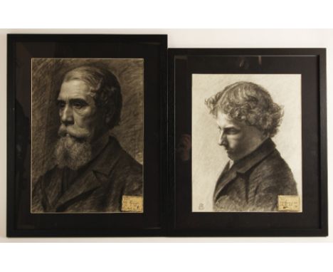 English school (early 20th century),Bust length portrait of a bearded gentleman,Charcoal on paper,Unsigned, framed with art s