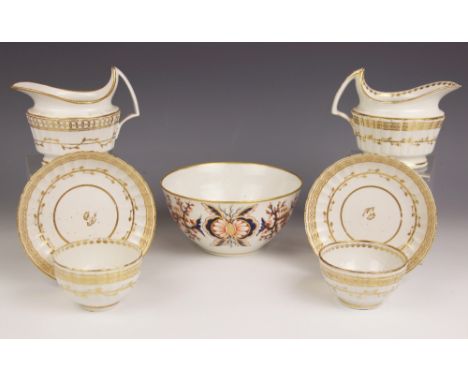 Two Derby porcelain milk jugs, circa 1780, one decorated in pattern number 537, and another similarly decorated, each 10.5cm 