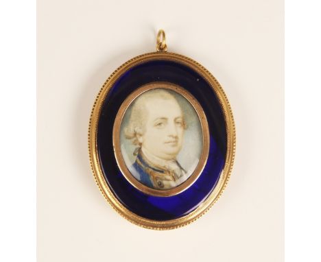 English school (late 18th century),A head and shoulders length portrait miniature depicting a military gentleman facing dexte