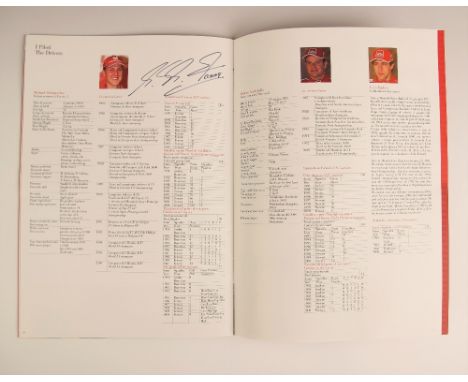 FORMULA 1 INTEREST: A Ferrari sales brochure signed by Michael Schumacher and dated 2004 (the year of Schumacher's seventh an