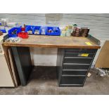 6-Door Matl. Modular Cabinet Work Station 60" x 30" x 34"H; W/ Assorted Matl. To Include But Not