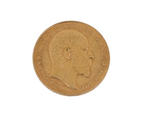 A 1907 BRITISH GOLD SOVEREIGN
London mint, 22k gold
7.9g
Ownership Statement: This item is offered for sale without disclosin