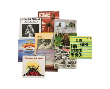 A GROUP OF 10 REGGAE AND AFRICAN RECORDS
Including Bob Marley - Crying For Freedom, Uprising, Babylon Bus, Miriam Makeba - Pa