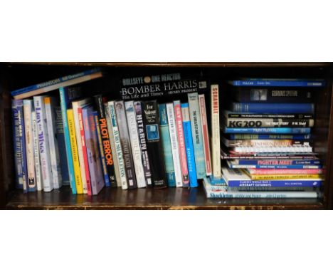 Various aircraft related books, comprising Hit and Run for Valour, Bomber Harris, Bullseye, Fight and Meet, Shackleton at War