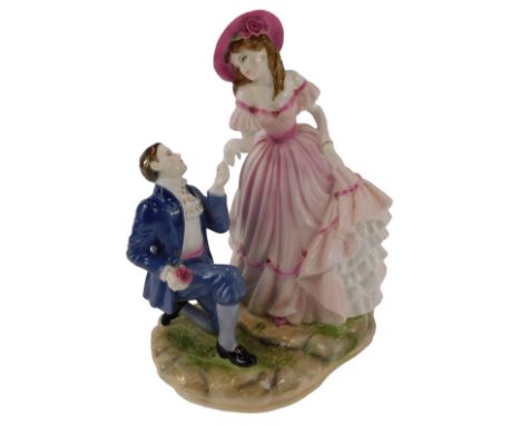 A Royal Worcester porcelain figure group modelled as With Love, Age of Romance, limited edition of 500, 24cm high.