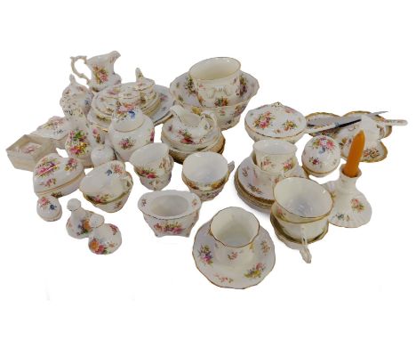 A Hammersley porcelain part tea service and ornaments, to include teacups and saucers, milk jugs, bachelor's teapot, etc. (2 