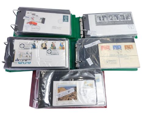 Five albums of first day covers, to include Royal Commemorative Platinum, Worker's Tale, Artist Tale and others, mainly 1990s