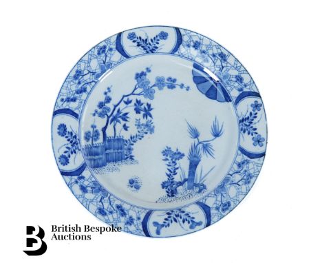 Creil Montereau blue and white plate, Japan pattern, approx 21.3 cms diameter.&nbsp;