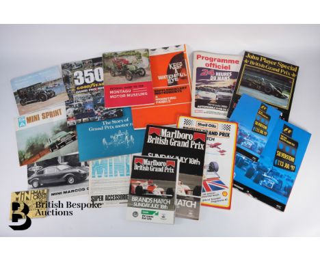 Vintage advertising brochure for Mini Marcos GT with inserts, S &amp; A Mini Sprint, Mini Mail Order Motor Accessories, Mini 