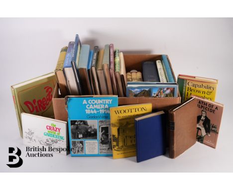 Box of vintage books, titles include: J. Crawhall, One of the Glasgow Boys, M. Reese Goodwood's Oak Life and Times of Third D