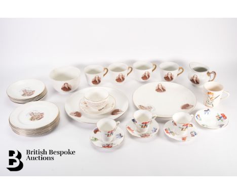Collection of porcelain relating to the early meeting of the Primitive Methodist at Mow Cop just outside of Bursley, comprisi