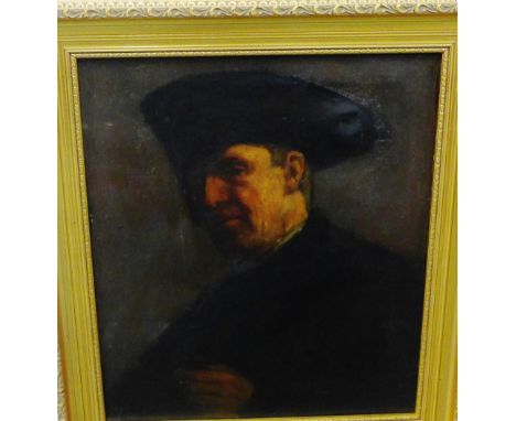 Continental School 'Head and Shoulders Portrait of a Gent' Oil-on-Canvas Apparently unsigned, in a giltwood frame, 33.5 x 39c