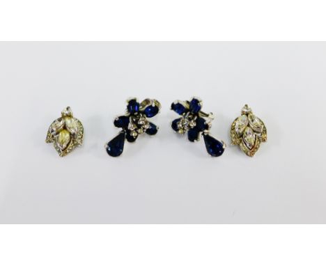 Pair of vintage Christian Dior costume jewellery clip on earrings and a pair of paste set clip on earrings (2) 