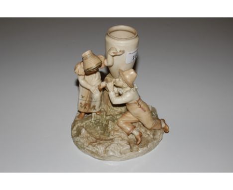 A Royal Worcester vase decorated with boy and girl