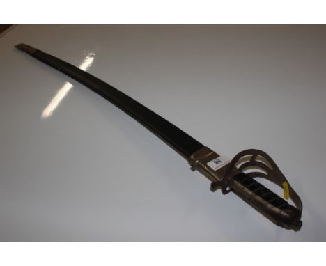 An Indian sabre and scabbard 