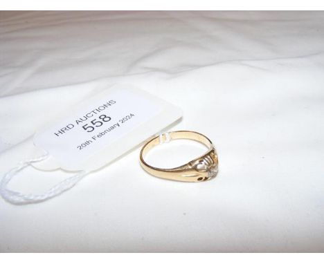 A diamond solitaire ring in 18ct setting - approx. size Q/R
