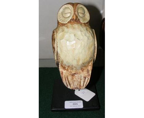 Hib Sabin - a cold painted bronze Eagle Owl sculpture on stand, with signature and Limited Edition number 7/50 to the reverse
