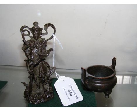 A small bronze deity, together with censorCONDITION REPORT.