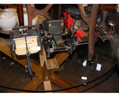 Four model vehicles