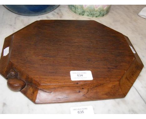 A Mouseman cheeseboard - 30cm x 23cm
