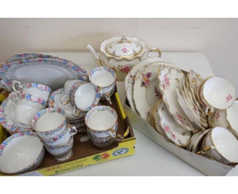 Crown Staffordshire posy pattern part tea service and a Royal Crown Derby Royal Pinxton Roses pattern six place tea service c