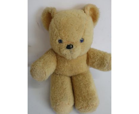 Chad Valley yellow plush teddy bear with unusual blue eyes (height 8cm) 