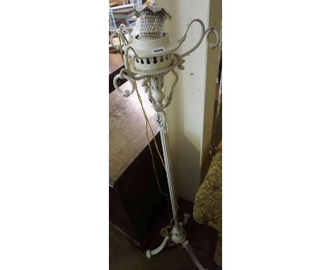 A French Style Painted Floor Lamp, converted to electricity, 137cm high