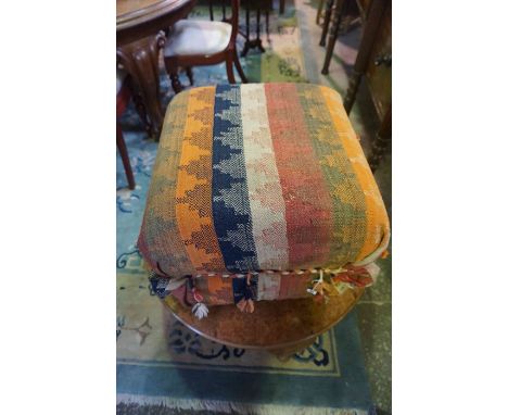 A Vintage Kelim Pouffe Stool, 44cm high, 44cm wide