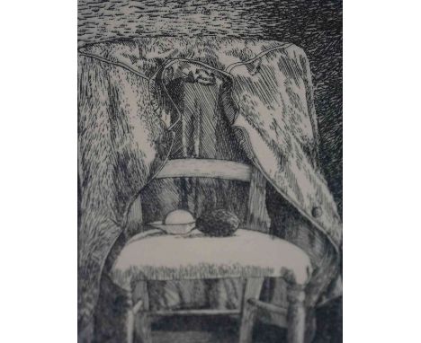 David Tindle RA (Born 1932) "Coat Hanging over Chair" Signed Limited Edition Print, signed in pencil to lower right, number 1