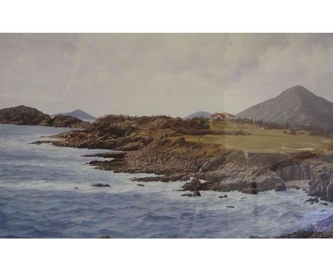 "The Shek O Golf Club Hong Kong" Signed Limited Edition Print, signed in pencil, artist name indistinct, 50cm x 83cm, number 