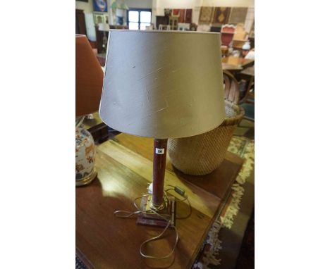 An Antique Style Column Lamp, Having gilt metal mounts, fitted for electricity, 54cm high, with shade