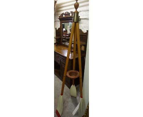 A Novelty Hat &amp; Coat Stand, Modelled as three rowing oars, 205cm high