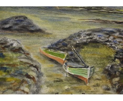 J.R. Somerville (Scottish) "Scenes of Barra" Five Unframed Watercolours, three signed, 25cm x 30.5cm, also with a large frame