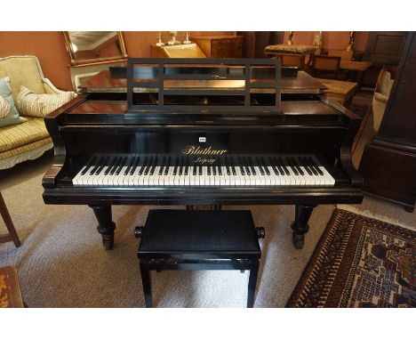 A Bluthner Aliquot Drawing Room Grand Piano, Stamped J.Bluthner Patent, no 57920, having an ebonised finish to the case, rais