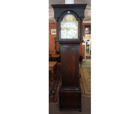 W.Greaves of Newcastle, An Oak Cased Eight Day Longcase Clock, circa late 18th century, Having a brass dial with subsidiary s