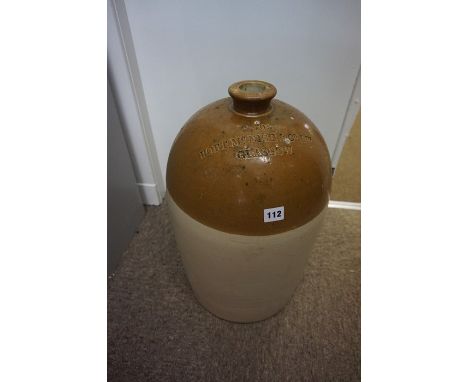 A Large Stoneware Six Gallon Wine Flagon, Stamped for Robt McNish &amp; Co Glasgow, no 605, 59cm high 