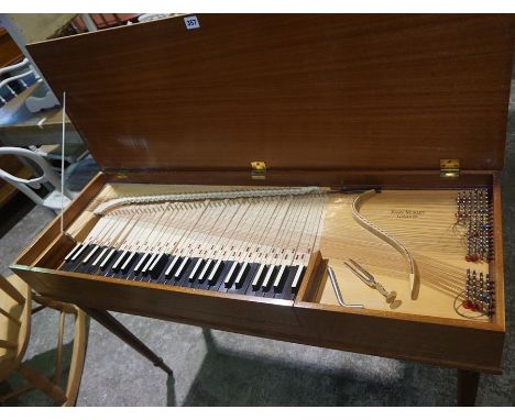 Johannes Morley Londini Fecit (John Morley London) A Teak Cased Spinet / Clavischord, no 1484, 77cm high, 111cm wide, 38cm de