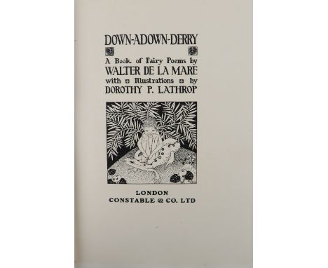 Signed Limited Edition  de la Mare (Walter)&nbsp;Down-Adown-Derry, A Book of Fairy Poems,&nbsp;With Illustrations by Dorothy 