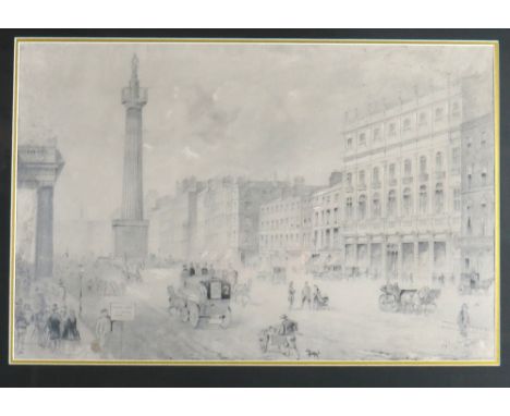 Michael Angelo Hayes (1820-1877)   A View of Sackville Street &nbsp;(1854),&nbsp;watercolour and ink on paper, approx. 49cms 