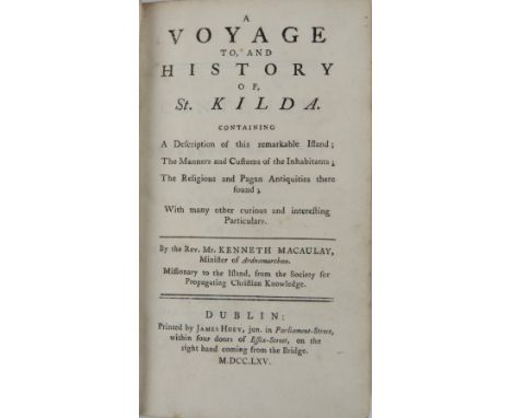 Macaulay (Rev. Mr. Kenneth)&nbsp;A Voyage to and History of St. Kilda, Containing a Description of this remarkable Island; ..