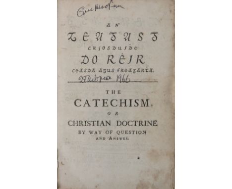 [Dunlevy (Andrew)] The Catechism, or Christian Doctrine By Way of Question and Answer, text in English and Irish thro.-out. 8