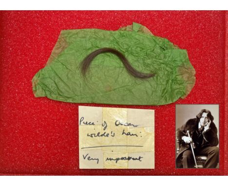 A Unique Memento  WILDE&nbsp;(Oscar&nbsp;Fingal O’Flahertie Wills),&nbsp;1854-1900, playwright, aesthete and wit.  A lock of&
