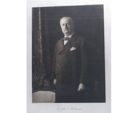 [Redmond (John E.)]&nbsp;A large photogravure three-quarter length "Portrait of Mr. John E. Redmond, standing by his desk," a