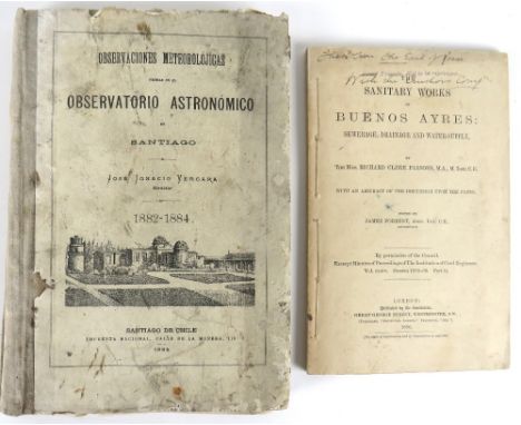 South America:&nbsp; Vergara (Jose Ignacio)&nbsp;Observationes Meteorolojicas Observatorio Astronomico de Santiago, roy 8vo C