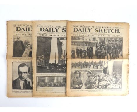 [Collins (Michael)]&nbsp;Daily Sketch, a collection of five special illustrated issues covering the Death of Michael Collins,