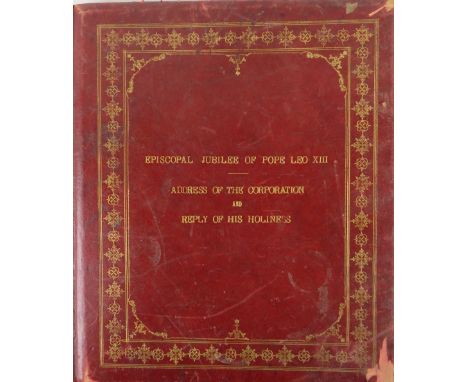 Episcopal Jubilee of Pope Leo XIII Cork Corporation&nbsp;Illuminated Address from the Corporation of Cork to His Holiness Pop