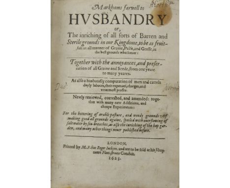 Treatises on Husbandry, Bee Keeping etc Markham (Gervase)&nbsp;Markham's farewell to Husbandry, or, The enriching&nbsp;of all