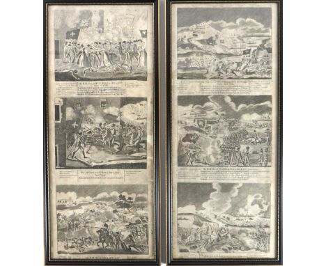 Rare Set of 1798 Rebellion Views  Engravings: 1798 Interest - a pair of black and white Engravings depicting the various Batt