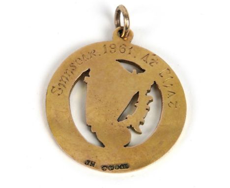 1961, Leinster Senior Hurling Championship  Medal: G.A.A. [Hurling 1961] A&nbsp;9ct gold circular pierced and etched Medal, t